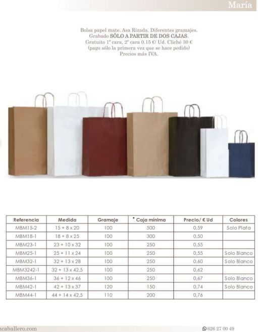 Bolsa de papel Asa rizada